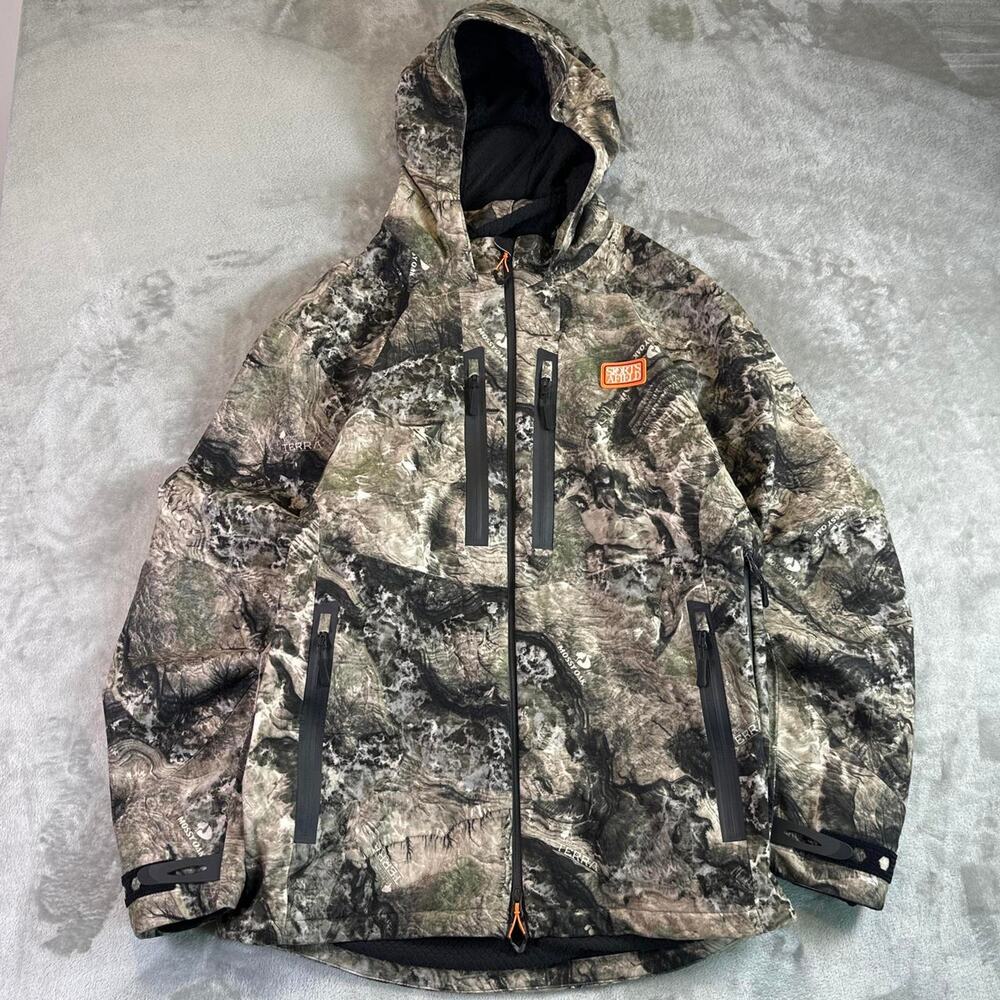 Sports Afield Mossy Oak Camo Hooded Jacket Mens XL Hunting Full Zip Outdoor